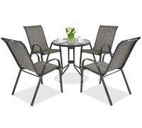 Mueble de jardín Modena de metal para 4 personas con mesita Garden Point gris