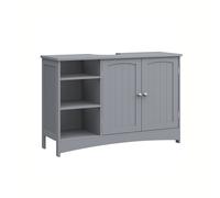 VASAGLE Mueble de Lavabo, Mueble de Baño, Mueble Bajo Lavabo, Extra Largo, 30 x 90 x 60 cm, 2 Puertas, Compartimentos Abiertos, Estantes Regulables en Altura, Gris Paloma BBC410P36