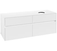Mueble de lavabo Collaro de Villeroy & Boch, 4 extraíbles, lavabo a la derecha, 1400x548x500mm, C04700MS, Color: Frontal/carcasa: blanco mate, mango: blanco mate