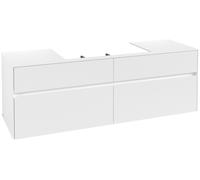 Mueble de lavabo Collaro de Villeroy & Boch, de pared, 4 extraíbles, centro de lavabo, 1600x548x500mm, C02800MS, Color: Frontal/carcasa: blanco mate, mango: blanco mate