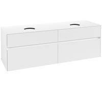 Mueble de lavabo Collaro de Villeroy & Boch, de pared, 4 extraíbles, para 2 lavabos, 1600x548x500mm, C05200MS, Color: Frontal/carcasa: blanco mate, mango: blanco mate