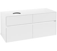 Mueble de lavabo Collaro de Villeroy & Boch, suspendido, 4 extracciones SoftClose, lavabo a la izquierda, 1200x548x500mm, C04200MS, Color: Frontal/carcasa: blanco mate, mango: blanco mate