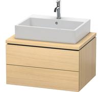 Mueble de lavabo Duravit L-Cube para consola, ancho 720mm, profundidad 547mm, 2 cajones, LC581607171, Color: Roble mediterráneo Chapa de madera auténtica