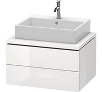 Mueble de lavabo Duravit L-Cube para consola, anchura 720mm, profundidad 547mm, 2 cajones, LC581605353, Color: Decoración Castaño Oscuro