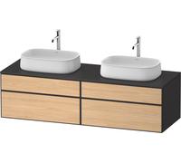 Mueble de lavabo Duravit Zencha, 1600x550mm, 2 extensiones, 2 cajones, 2 huecos, ZE4825, ZE4825B30800000, Color: Frente: roble natural/carcasa: grafito supermatt