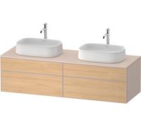 Mueble de lavabo Duravit Zencha, 1600x550mm, 2 extensiones, 2 cajones, 2 huecos, ZE4825, ZE4825B30830000, Color: Frontal: roble natural/carcasa: supermatt topo