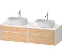 Mueble de lavabo Duravit Zencha, 1600x550mm, 2 extensiones, 2 cajones, 2 huecos, ZE4825, ZE4825B30840000, Color: Frente: roble natural/carcasa: supermatt blanco