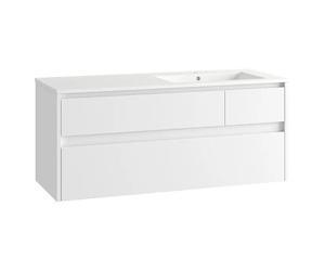 Mueble de lavabo Emma derecha (L x An x Al: 45 x 120 x 50 cm, Blanco Brillo)