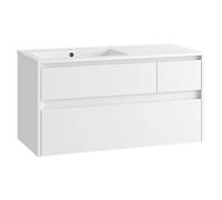 Mueble de lavabo Emma izquierda (L x An x Al: 45 x 100 x 50 cm, Blanco Brillo)