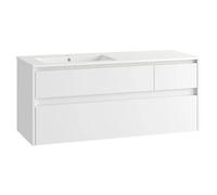 Mueble de lavabo Emma izquierda (L x An x Al: 45 x 120 x 50 cm, Blanco Brillo)