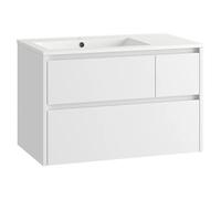 Mueble de lavabo Emma izquierda (L x An x Al: 45 x 80 x 50 cm, Blanco)