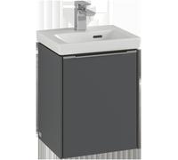 Mueble de lavabo Subway 3.0 de Villeroy & Boch, 1 puerta derecha, 351x429x309mm, C58400AH, Color: Frontal/carcasa: Rojo vino, asa: Aluminio brillante