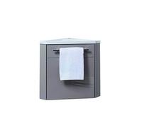 Mueble de lavabo suspendido colección NINO - mueble de esquina compacto - varias opciones de color. Encimera de resina extra plana sin rebosadero - 1 puerta - cierre suave - Ancho 53cm - lacado topo