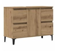 vidaXL Mueble de Lavabo Madera ingeniería Roble Artisan 80x33x60 cm, Mueble de Lavabo, Armario de tocador, Armario para Debajo de Lavabo