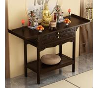 Mueble de meditación personal con espacio de almacenamiento,mesa de meditación para el hogar, nicho de ofrenda budista de bambú para pooja y ofrenda de incienso.(100x40x100cm/39.4x15.7x39.4in)