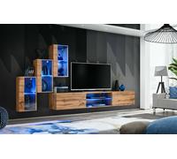 Mueble De Pared Anexado SWITCH XXII Wotan Brillo PVC Push - Click LED