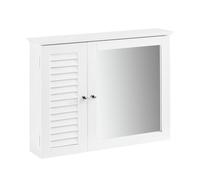 Mueble de pared con espejo armario suspendido con puerta blanco medidas: 65x15x49cm bzr55-w sobuy 15 cm