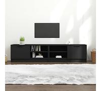 Mueble de pared de roble negro para TV, 80 x 35 x 36,5 cm, elegante centro de entretenimiento para TV, almacenamiento multimedia, muebles modernos para sala de estar, material de madera duradero