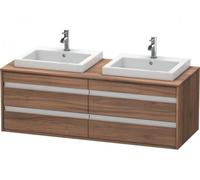 Mueble de pared Duravit Ketho 6757, 4 cajones, 1400mm, para 2 lavabos empotrados, a ambos lados, KT6757B7979, Color: Nogal natural decorado