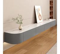 Mueble de pared flotante para TV con cajones, banco de TV de madera para sala de estar, armario de TV montado en la pared, 140 cm de ancho, estante de consola de TV de 120 a 180 cm de largo.