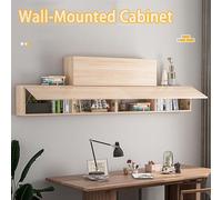 Mueble de pared para sofá, librería creativa, estante colgante de madera con decoración, armarios con puerta, almacenamiento múltiple, librería para dormitorio, estudio y sala de estar(White,80cm/31.5