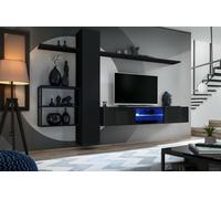 Mueble De Pared Wohnwand SWITCH M5 Con Brillo Push - Click Y LED