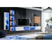 Mueble De Sala Anbauwand SWITCH XXVI Wotan Brillante PVC Push - Click LED