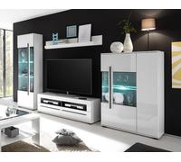 Mueble De Sala Cantara 4 Piezas Pared De Medios 290cm Blanco 440941
