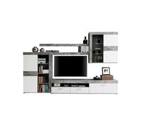 Mueble de salón akron blanco y gris