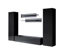 Mueble de salón salón comedor negro 260x40x165 3 puertas luke 7 muebles bonitos