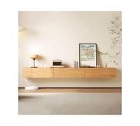 Mueble de televisión Mueble de TV montado en la pared, estante flotante for , moderno mueble consola entretenimiento multimedia madera que ahorra espacio con puerta abatible hacia abajo(Nature)