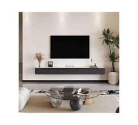 Mueble de televisión Soporte flotante for TV, moderno mueble for montado en la pared, consola multimedia con puertas abatibles y 2 cajones, centro de entretenimiento roble(Dark Gray,200x24x20cm)