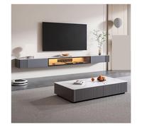 Mueble de televisión Soporte flotante for TV montado en la pared con gabinete de almacenamiento, soporte for for dormitorio, sala estar luz LED, for televisión moderno tablero pizarra(Grey,Pequeño)