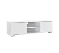 Mueble de televisión werpen consola con 2 puertas y 2 estantes mdf 34,5 x 120 x 40 cm - blanco brillo [en.casa]