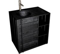 Mueble de tocador con juego de fregadero, moderno mueble para debajo del fregadero, mueble de baño de estilo industrial, C, 65 x 46 x 85 cm