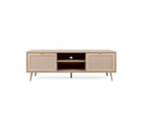 Mueble de tv 2 puertas 150 cm - impresión efecto ratán 40 cm