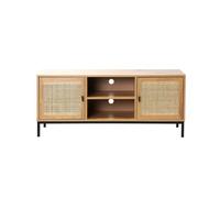 Calicosy Mueble de TV 2 puertas con rejilla de ratán - L120cm