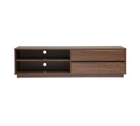 Mueble de TV acabado en madera oscura nogal 2 cajones L160 cm MADERO