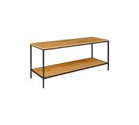 Mueble de TV Acero Negro y Plato de Madera Negra - ALTOBUY - Harald - Industrial - Loft - Rectangular