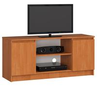 Mueble de tv akord aliso 120 cm 2 puertas frente en color aliso 2 estantes 120x40x55 cm