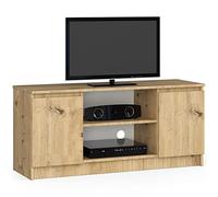 Mueble de TV AKORD Roble Artisan 120 cm 2 puertas frente en color Roble Artisan 2 estantes 120x40x55 cm