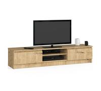 Mueble de tv akord roble artisan 160 cm 2 puertas frente en color roble artisan 2 estantes 160x40x33 cm
