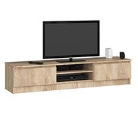 Mueble de TV AKORD Roble Sonoma 160 cm 2 puertas frente en color Roble Sonoma 2 estantes 160x40x33 cm