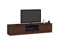 Mueble de TV AKORD Wenge 160 cm 2 puertas frente en color Wenge 2 estantes 160x40x33 cm