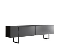 Mueble de TV de 2 puertas abatibles, 180 cm, de lujo, paneles de partículas, estilo contemporáneo, para salón, 180 x 30 x 50 cm