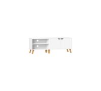 Mueble de TV de 2 Puertas con Estantes Ajustables Blanco