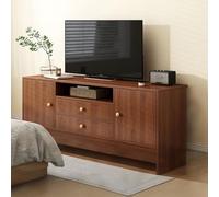 Mueble de TV de madera natural, mueble de TV móvil con armarios y cajones, consola multimedia para sala de estar o dormitorio, se adapta a pantallas de 55.1 pulgadas (140 cm), elegante y funcional