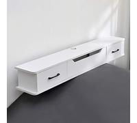 Mueble de TV de pared con cajón, estante de pared, estante flotante, gabinete de pared para colgar, decodificador, enrutador, CD, DVD, gabinete de almacenamiento, consola de TV, soporte multimedia par