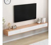 Mueble De TV De Pared De Madera Maciza Mueble De TV Flotante con Cajones para Sala De Estar Color Madera Original Consola Multimedia(Wood Color-B,180CM/70.9IN)