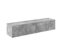 [en.casa] Mueble de TV Evaton Armario Flotante Estantería de Pared con 2 Compartimentos Consola de Entretenimiento Multimedia 140 x 33 x 30 cm - Efecto Hormigón